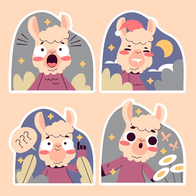 Naive llama stickers