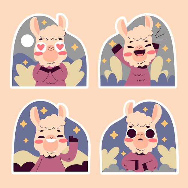 Naive llama stickers