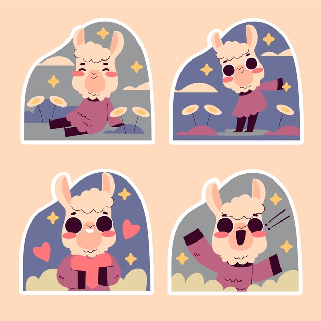 Naive llama stickers