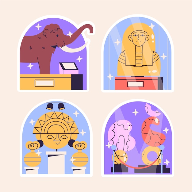 Naive museums stickers collection