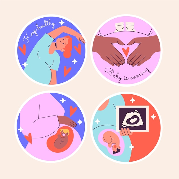 Naive pregnancy stickers collection