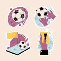 Free vector naive soccer stickers collection