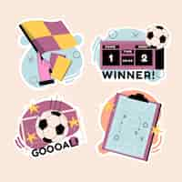 Free vector naive soccer stickers collection