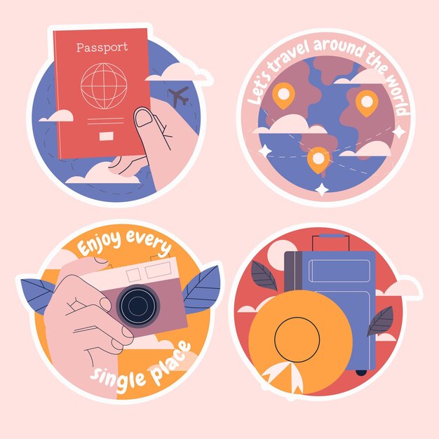 Naive travel sticker collection