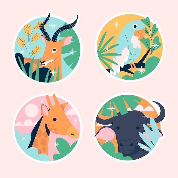 Naive wildlife stickers collection