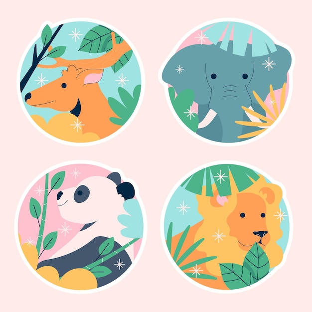 Naive wildlife stickers collection