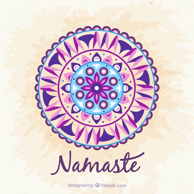 Free Vector namaste background with mandala in flat design