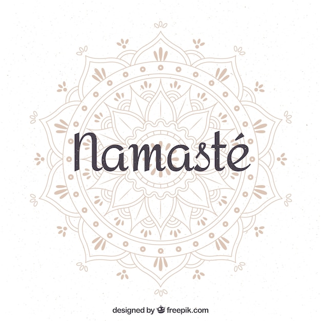 Free vector namaste background with pretty hand drawn mandala