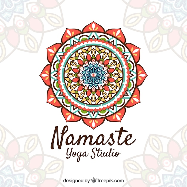 Free vector namaste background with pretty mandaa