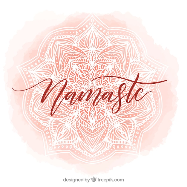 Free Vector namaste decorative background with hand drawn mandala