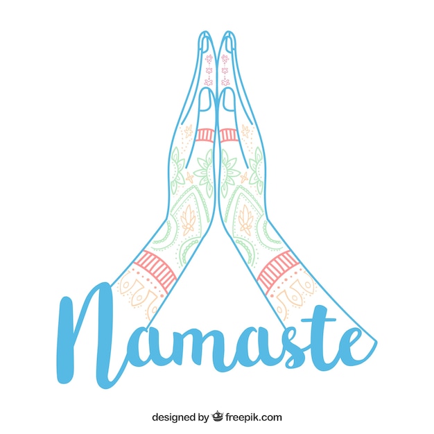 Namaste gesture with modern style