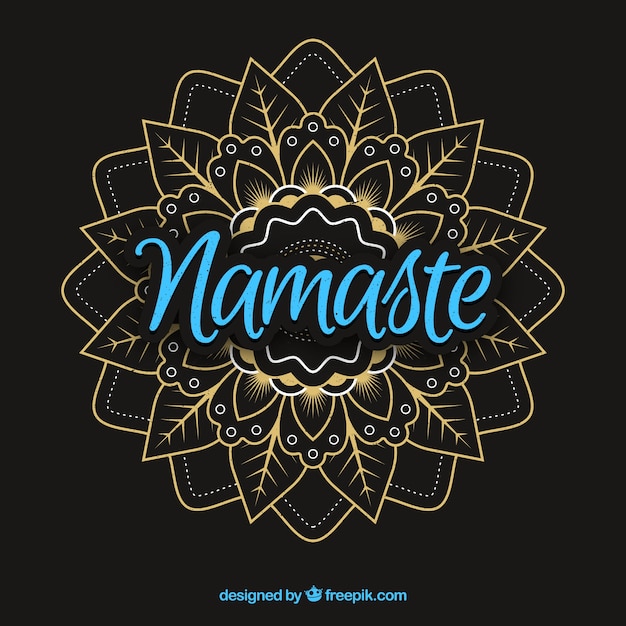 Free Vector namaste lettering with elegant mandala