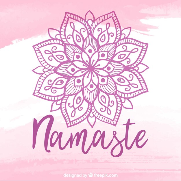 Namaste lettering with mandala