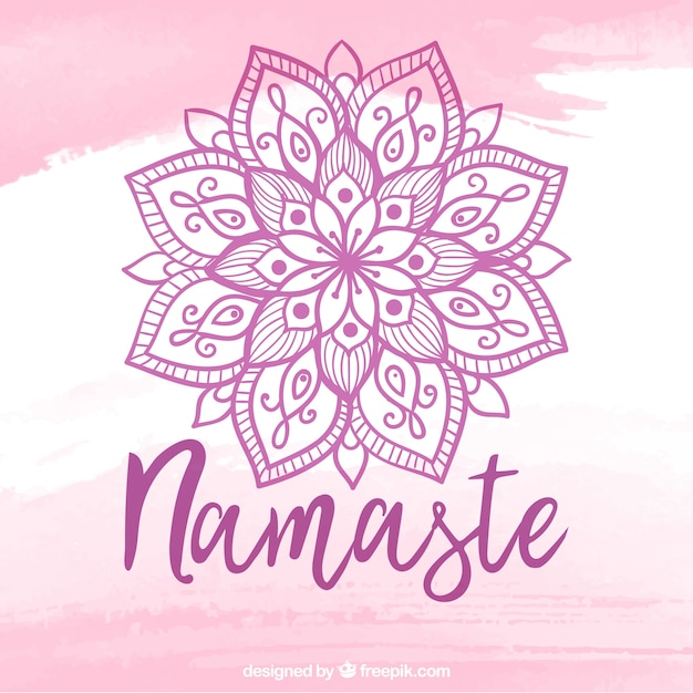 Namaste lettering with mandala