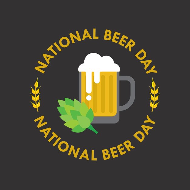 National Beer day vector illustration in flat style