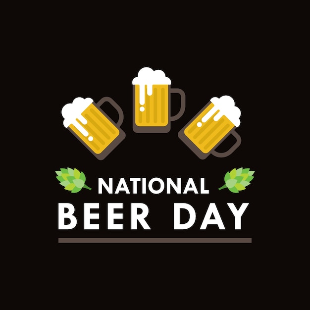 National Beer day vector illustration in flat style