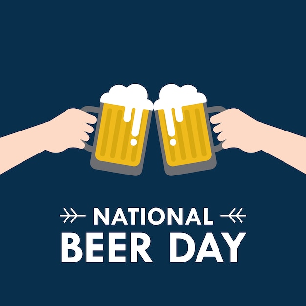 National Beer day vector illustration in flat style