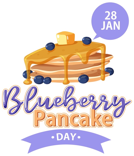 Free Vector national blueberry pancake day banner day