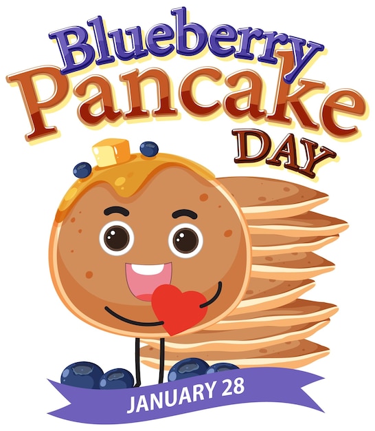 National Blueberry Pancake Day Banner Day