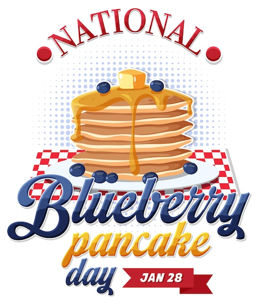 Free Vector national blueberry pancake day banner