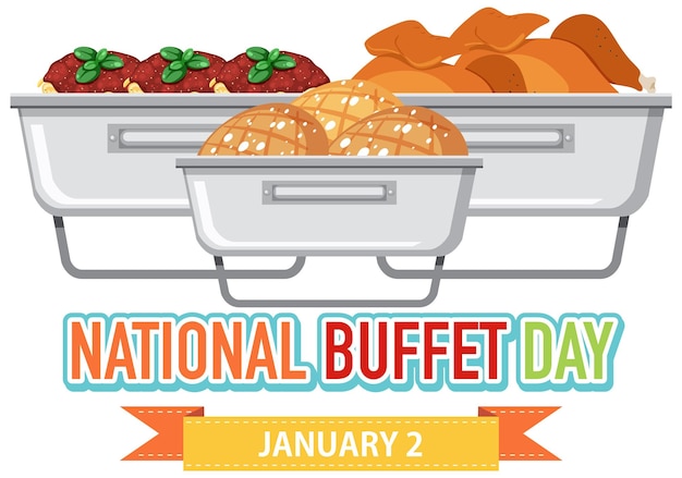 Free Vector national buffet day banner design