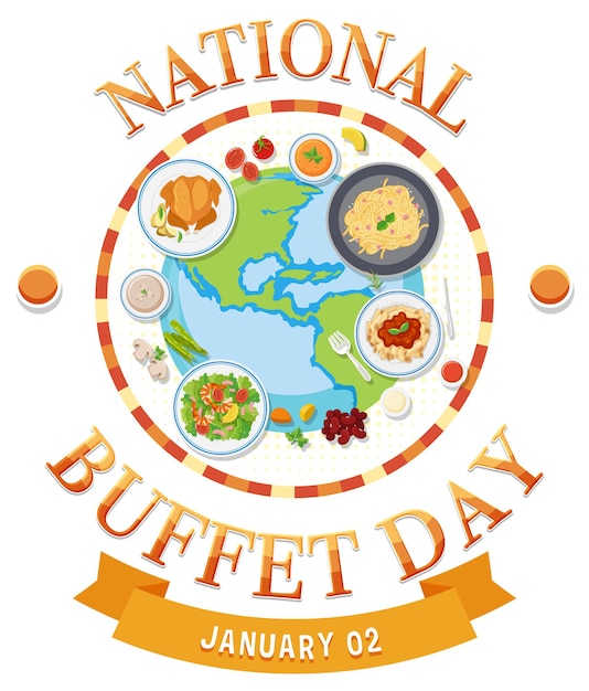 Free vector national buffet day icon