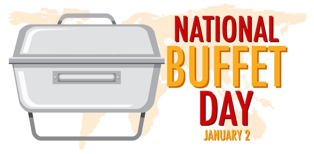 Free Vector national buffet day text banner design