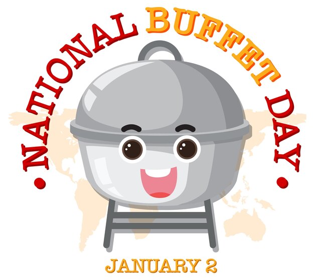 Free Vector national buffet day text banner design