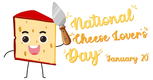 Free Vector national cheese lovers day logo banner