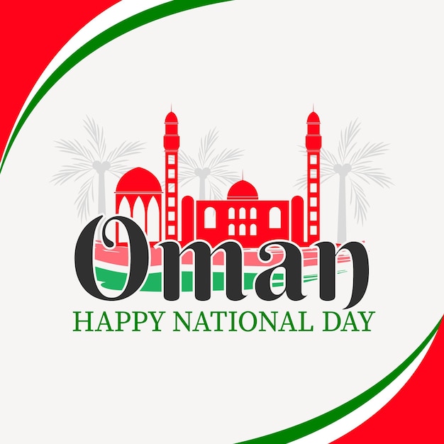 National day of oman flat illustration