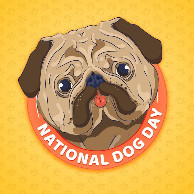 Free Vector national dog day illustration