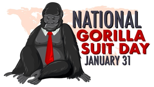 Free Vector national gorilla suit day banner