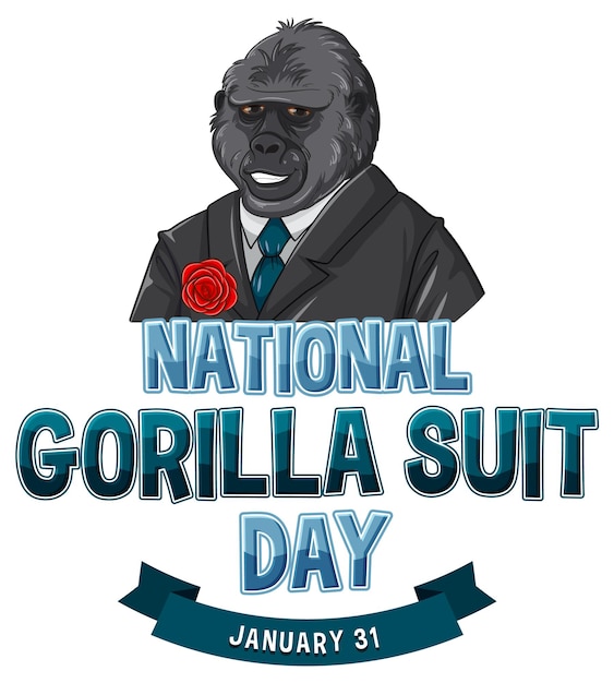 Free Vector national gorilla suit day banner