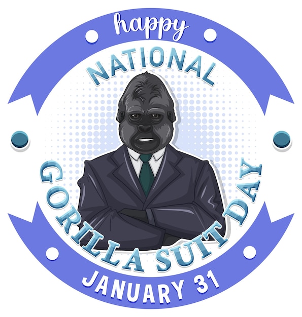 Free vector national gorilla suit day banner