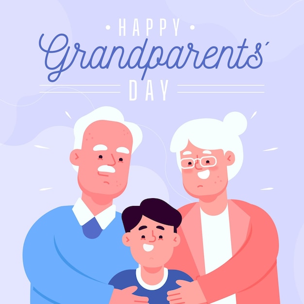 National grandparents' day in flat design