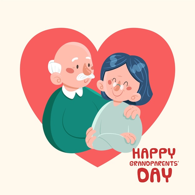 Free Vector national grandparents' day with senior couple