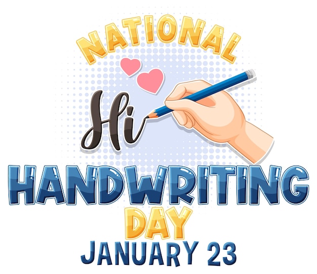 Free Vector national handwriting day banner design