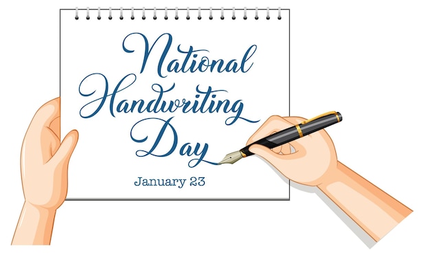 Free Vector national handwriting day banner design