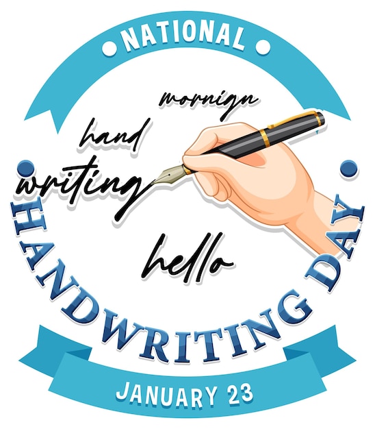 Free Vector national handwriting day banner design