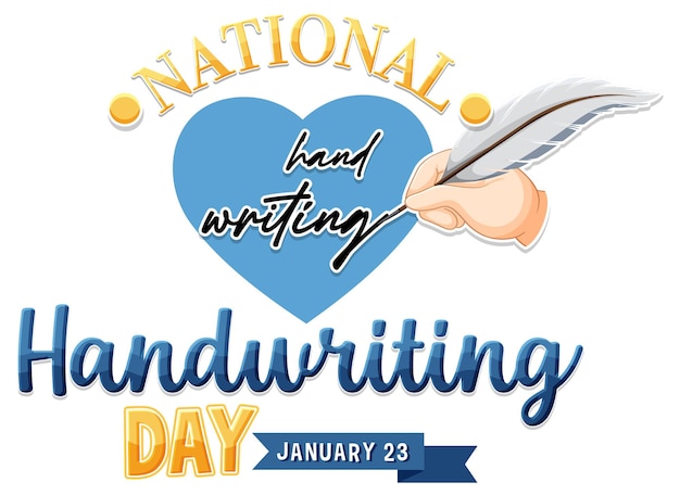 Free Vector national handwriting day banner design