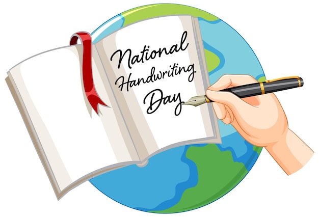 Free Vector national handwriting day concept