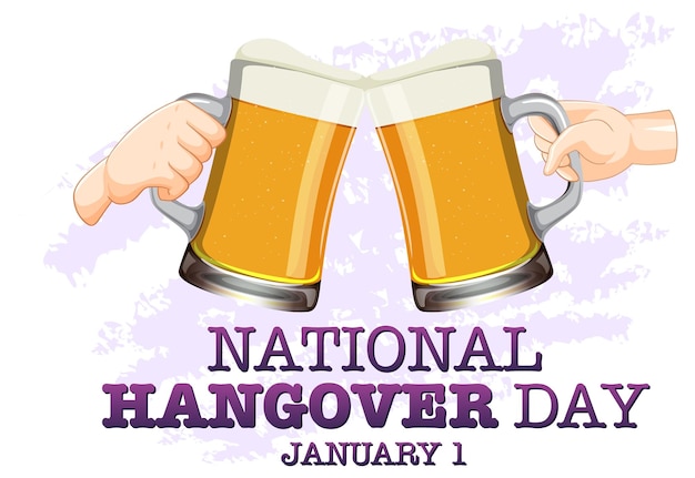 Free vector national hangover day banner design