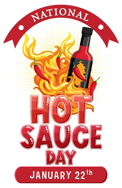 Free Vector national hot sauce day banner design