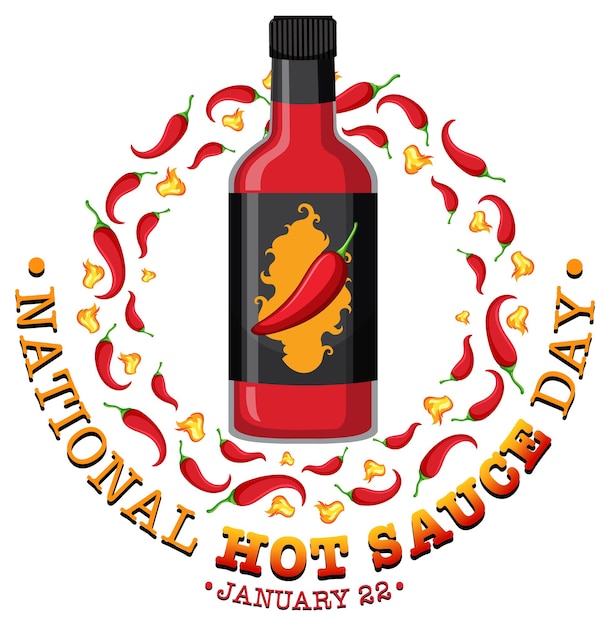 Free Vector national hot sauce day banner design