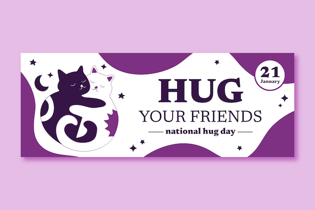 Free Vector national hugging day social media cover template