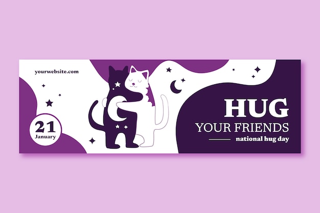 Free Vector national hugging day twitter header template