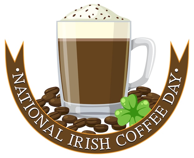 Free Vector national irish coffee day banner design