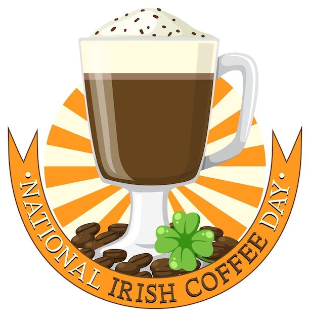 Free Vector national irish coffee day banner design