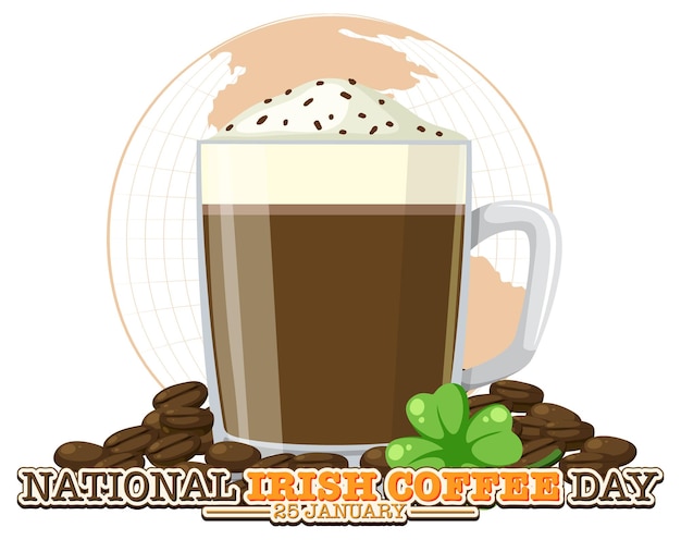 Free Vector national irish coffee day banner design