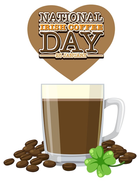 Free Vector national irish coffee day banner design